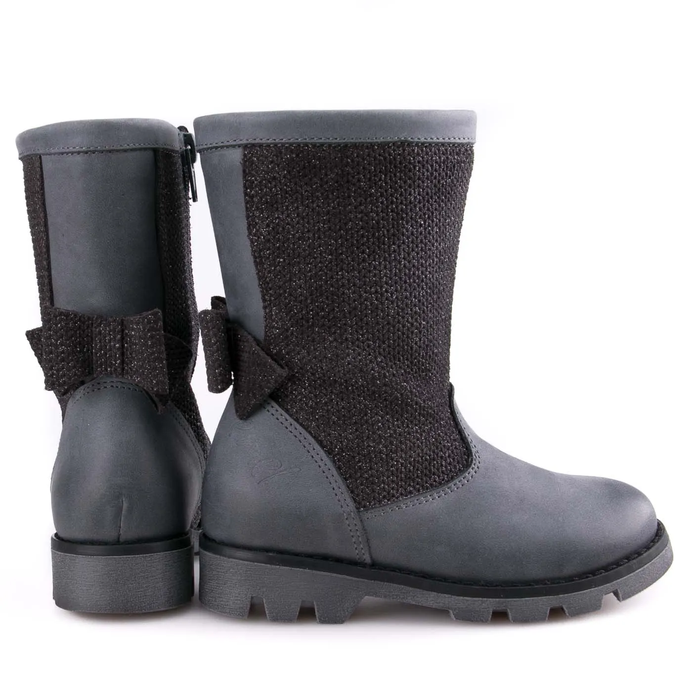 (2611B-1) Emel high winter boots grey bow