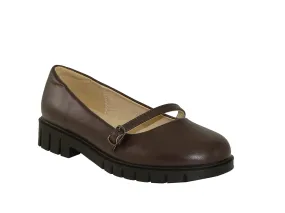 32737102, Katie - Girls' School Shoes - Brown (11-4/ 5-8)