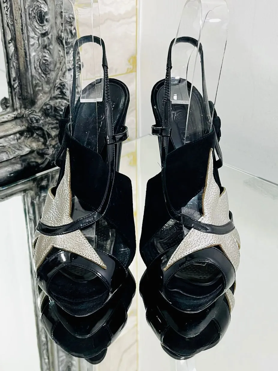 Alexander McQueen Leather Star Heels. Size 37