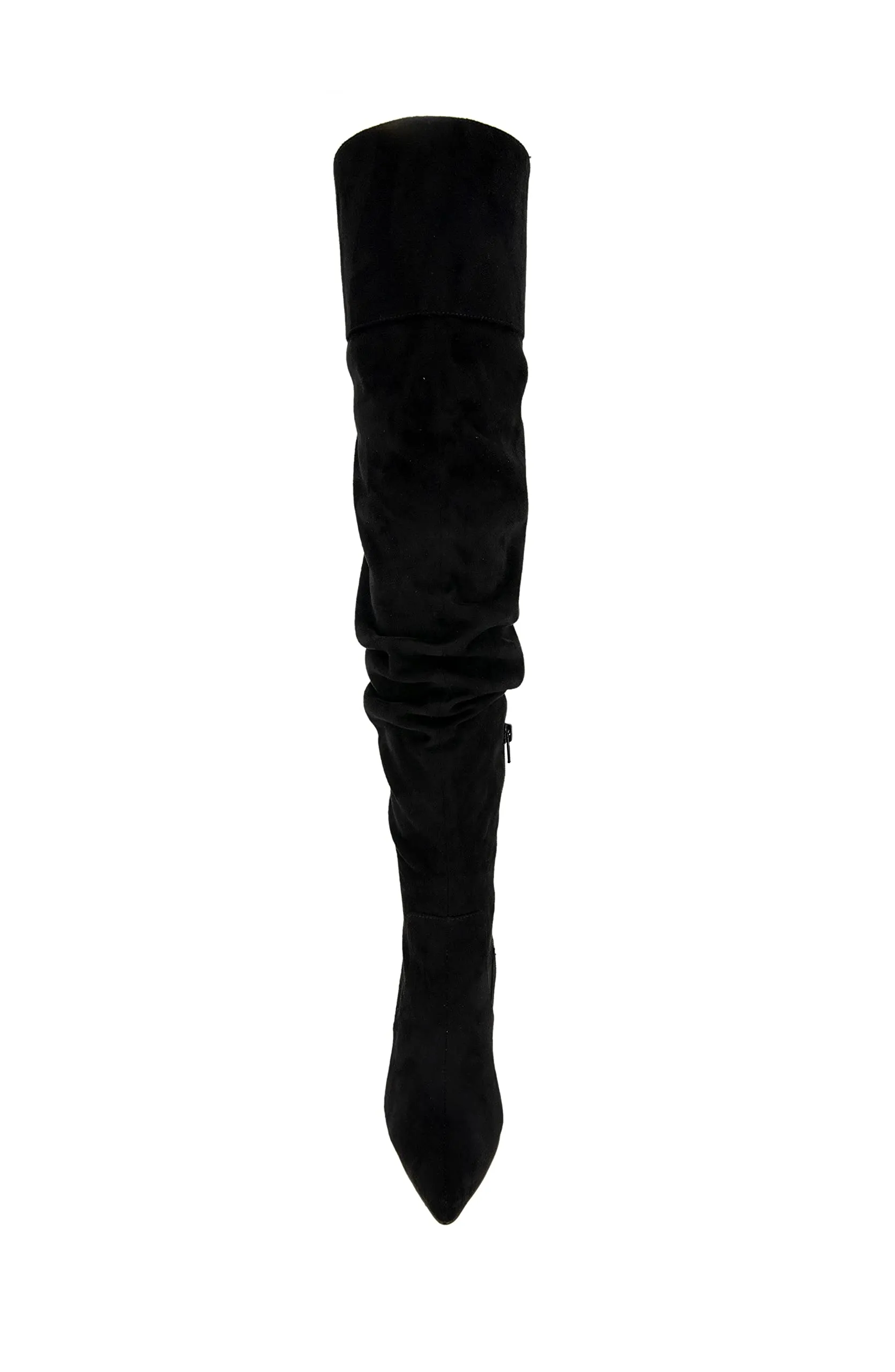 BCBGeneration Himani Black Suede Fashion Zip Stiletto Pointed Toe Knee High Boots