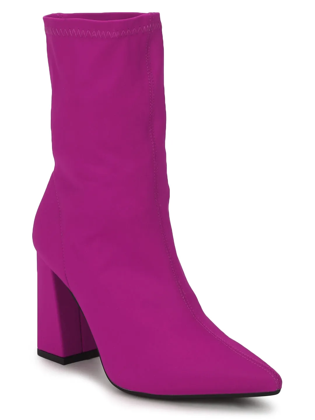 Bernie Fuschia Lycra Ankle Boots