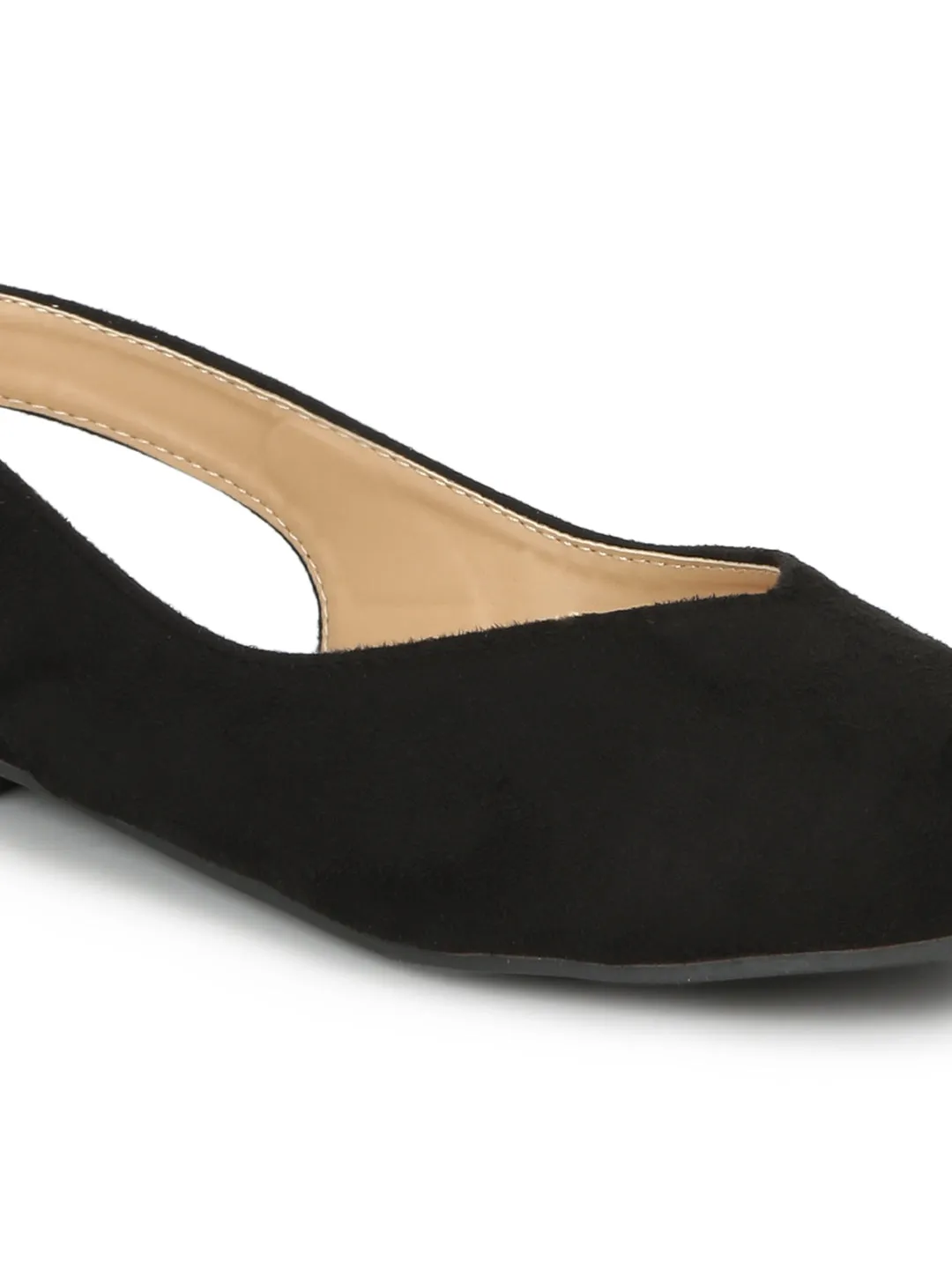 Black Micro Back Strap Slip-On Flats