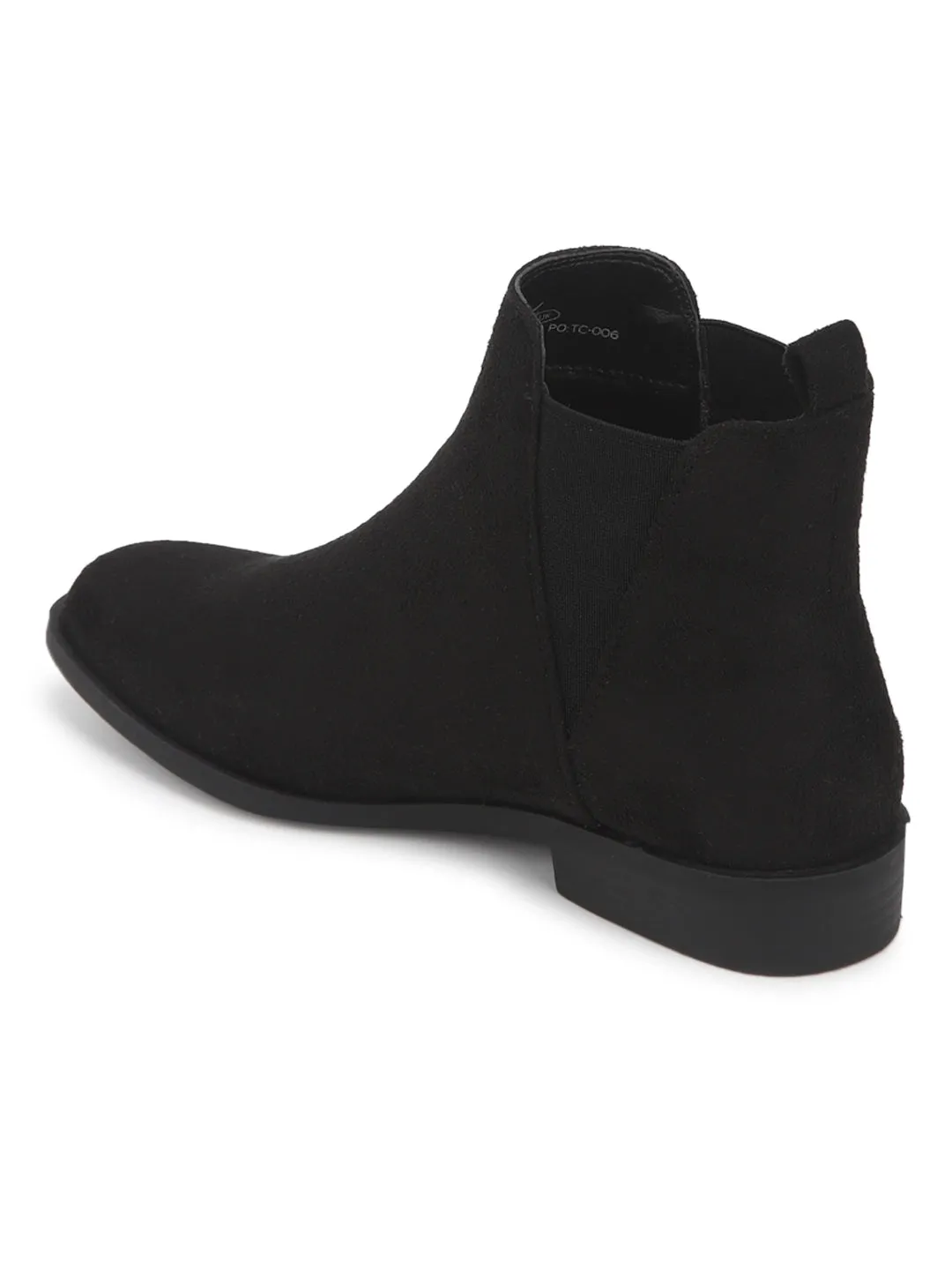 Black Micro Low Shaft Ankle Boots