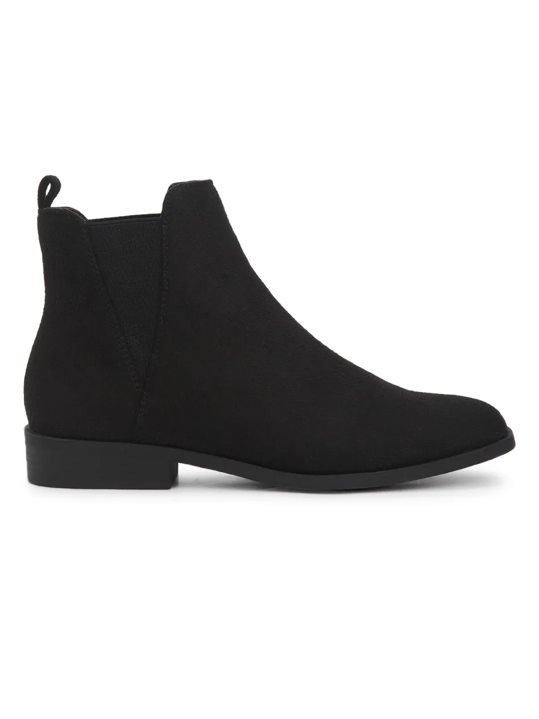 Black Micro Low Shaft Ankle Boots