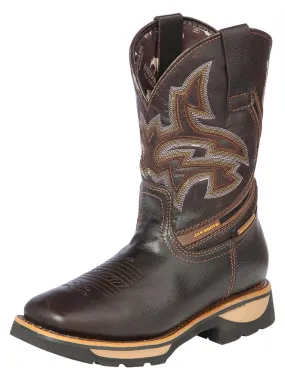 Botas de Trabajo Rodeo de Tubo Pull-On con Punta Suave de Piel Genuina para Hombre 'Jar Boots' - ID: 126457