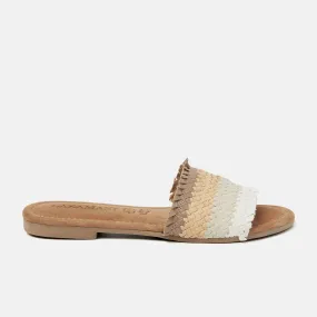 Chloe Leren Dames Slippers Beige