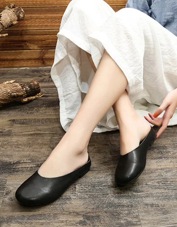 Comfortable Retro Leather Slippers 35-43