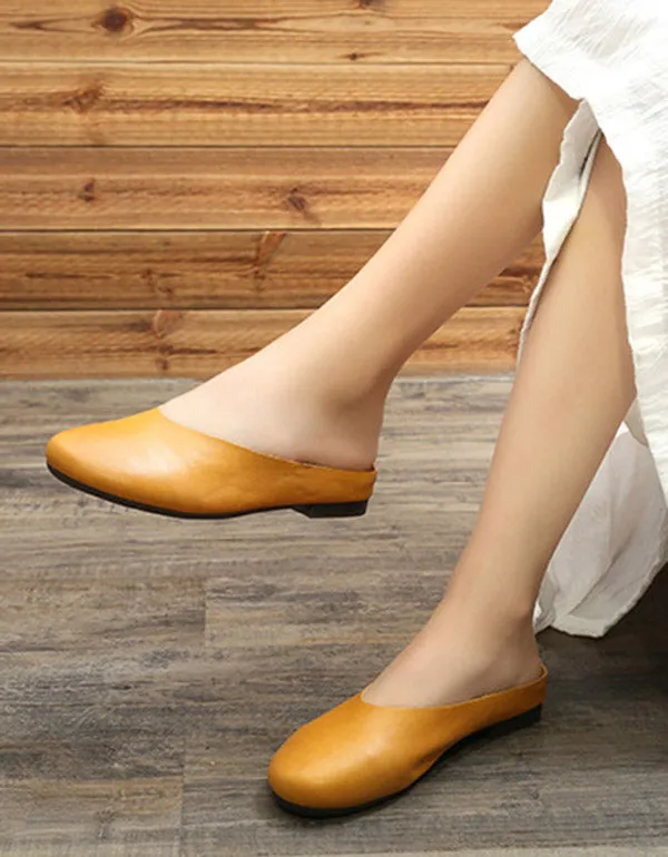 Comfortable Retro Leather Slippers 35-43