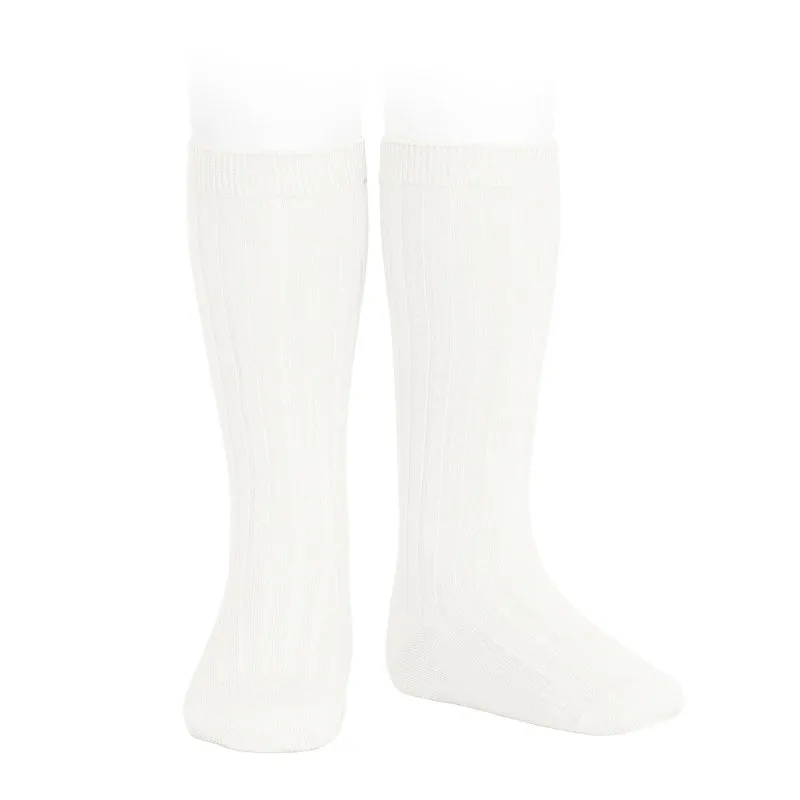 Condor Socks - Ribbed, Knee High - Cream