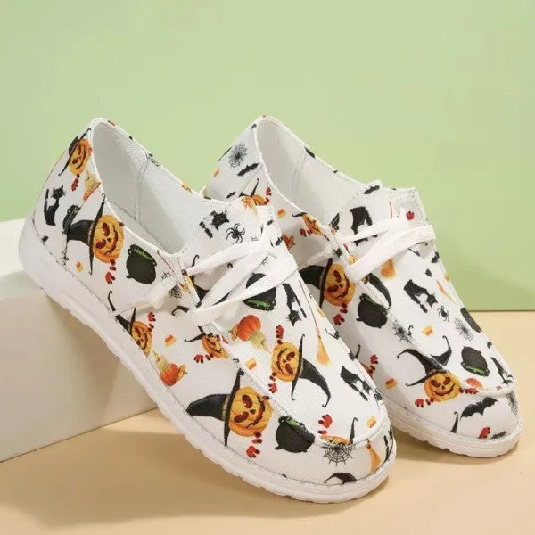 deanwangkt - White Casual Patchwork Printing Round Comfortable Out Door Shoes