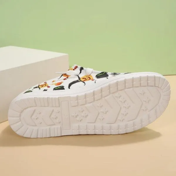 deanwangkt - White Casual Patchwork Printing Round Comfortable Out Door Shoes