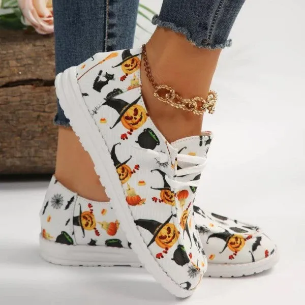 deanwangkt - White Casual Patchwork Printing Round Comfortable Out Door Shoes