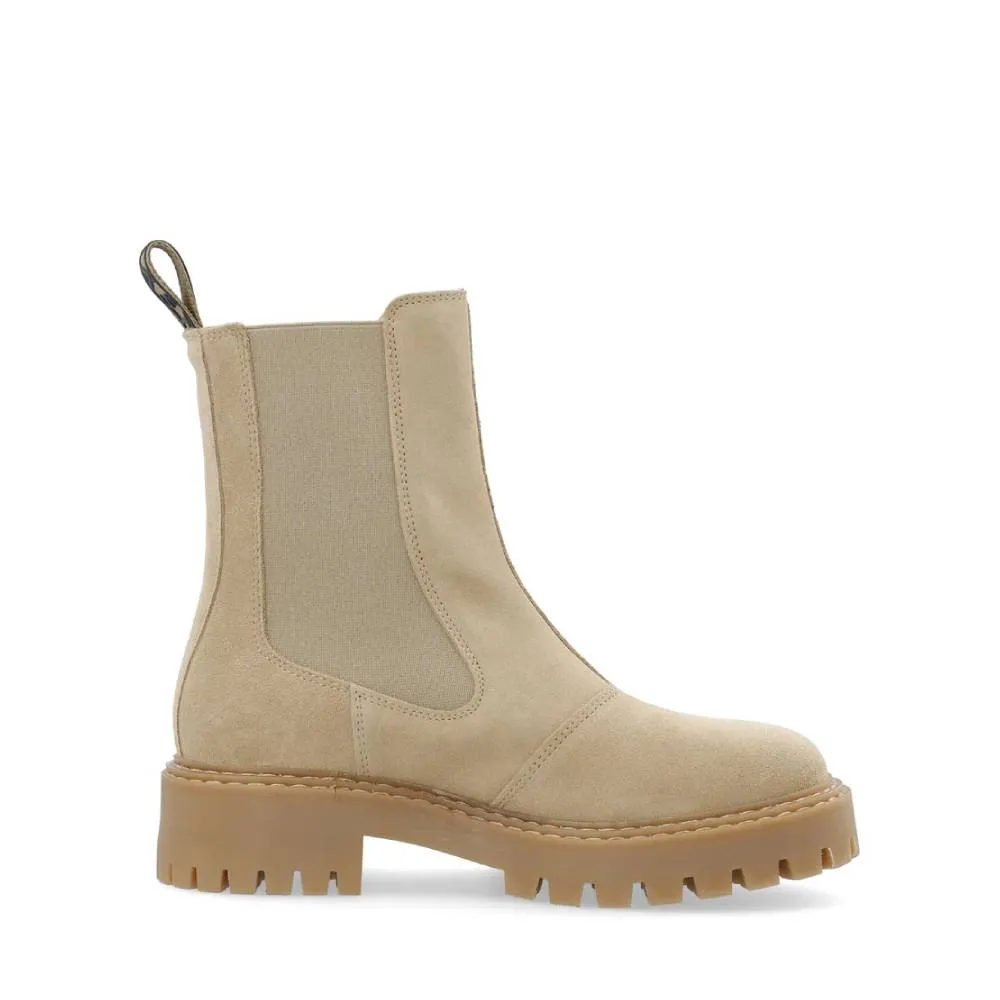 Demmi Beige Suede Chelsea Boots