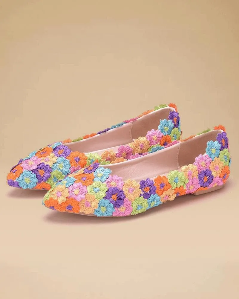 Elegant Lace Flower Flats