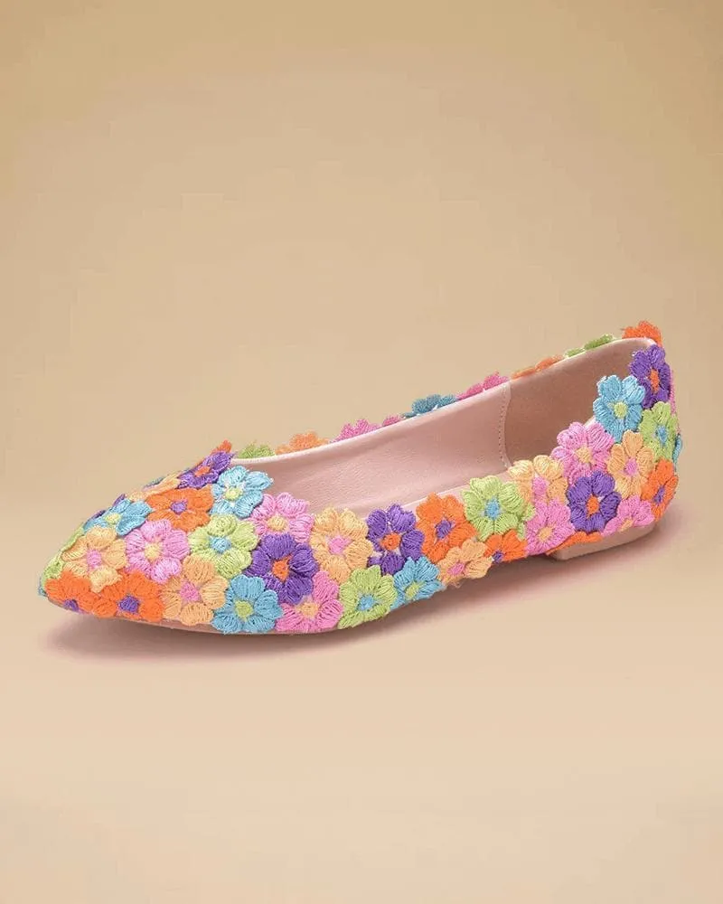 Elegant Lace Flower Flats