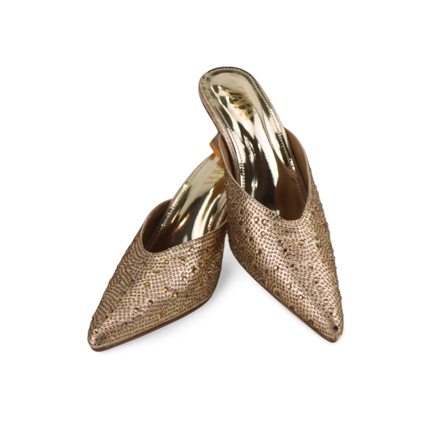 Elegant Rhinestone Embellished knife Mules