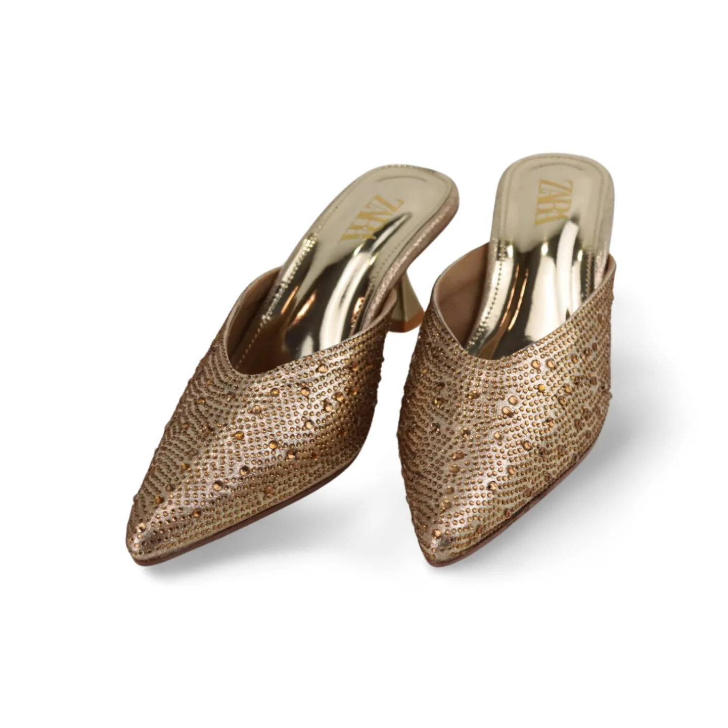 Elegant Rhinestone Embellished knife Mules