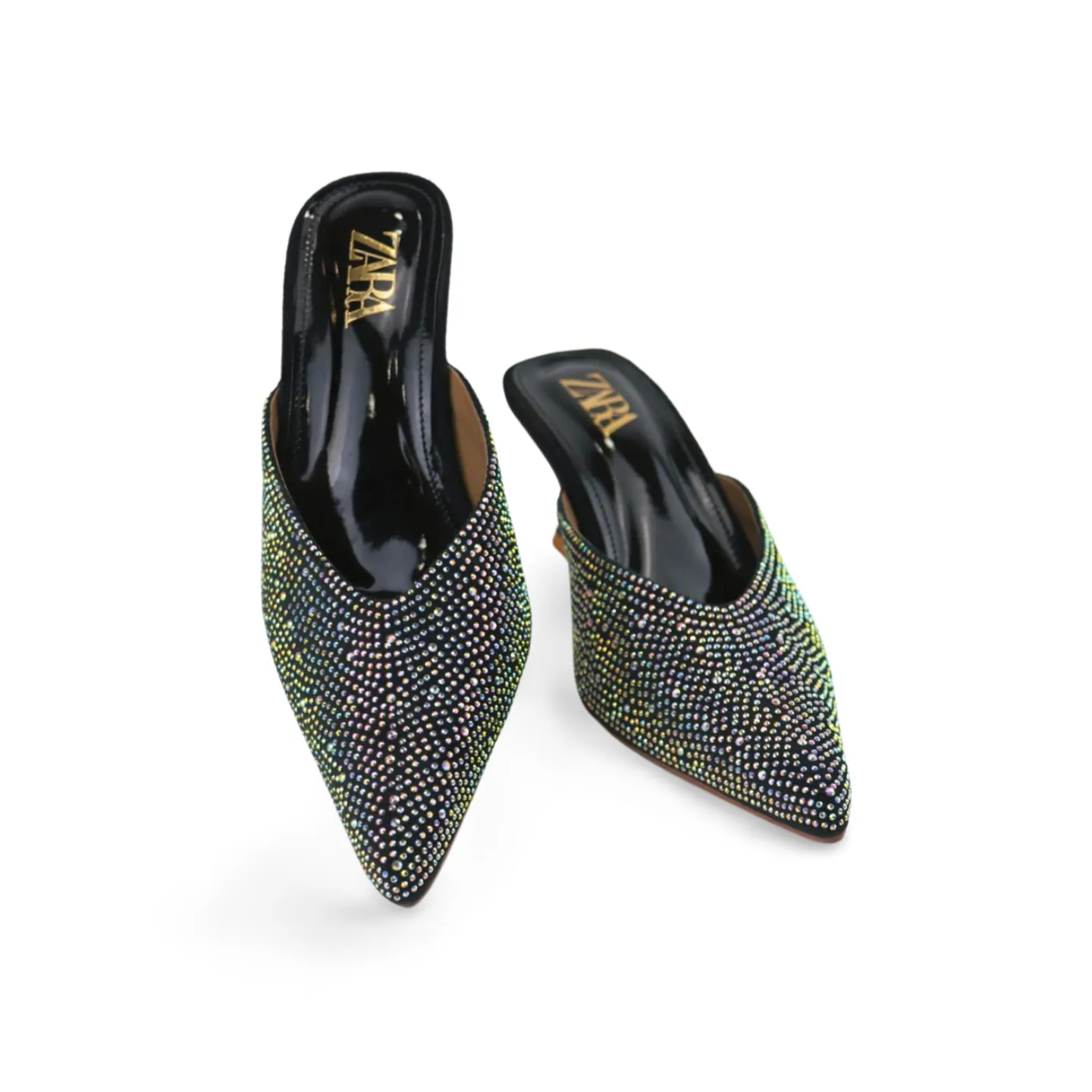 Elegant Rhinestone Embellished knife Mules