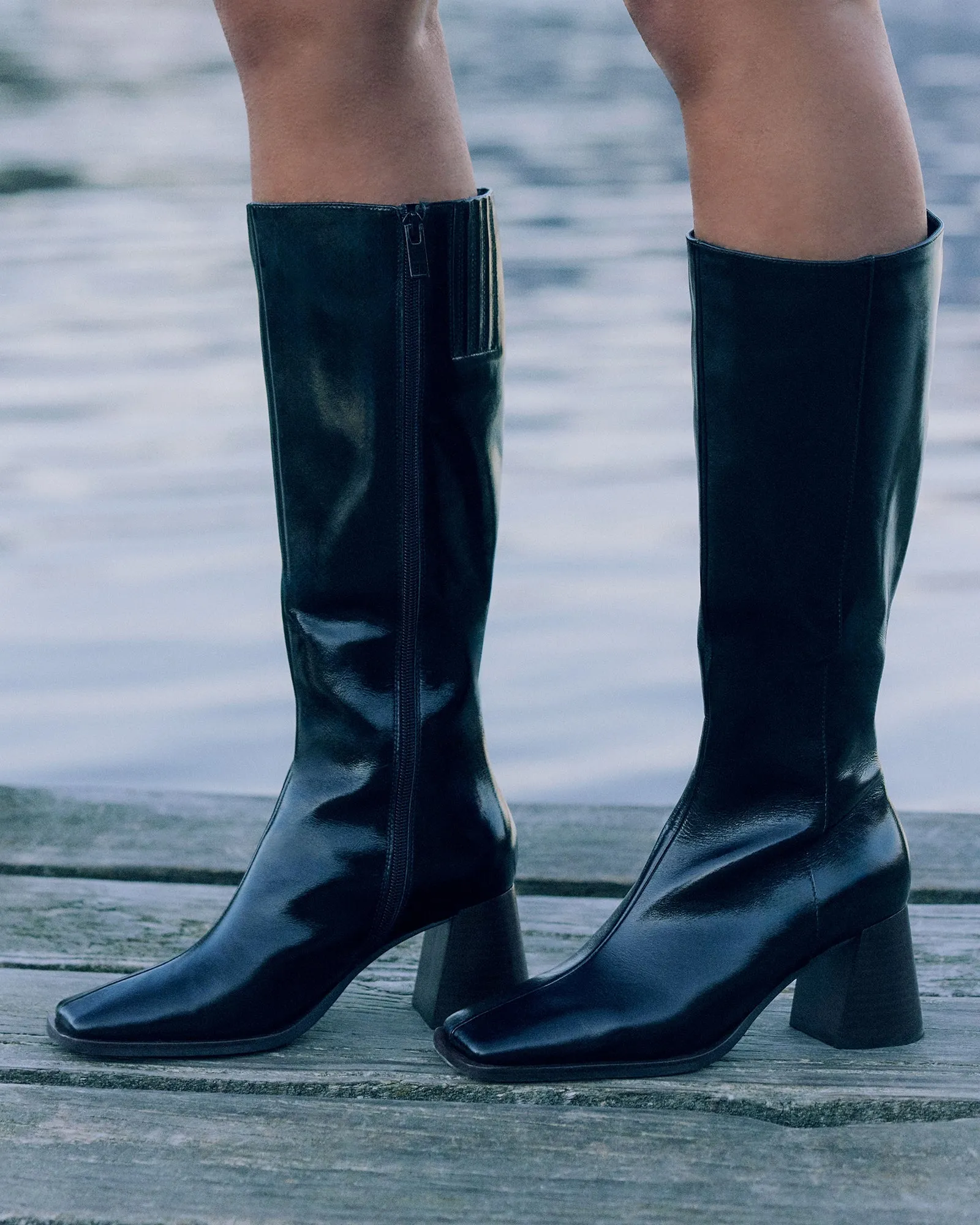 ELIAS KNEE BOOTS BLACK LEATHER