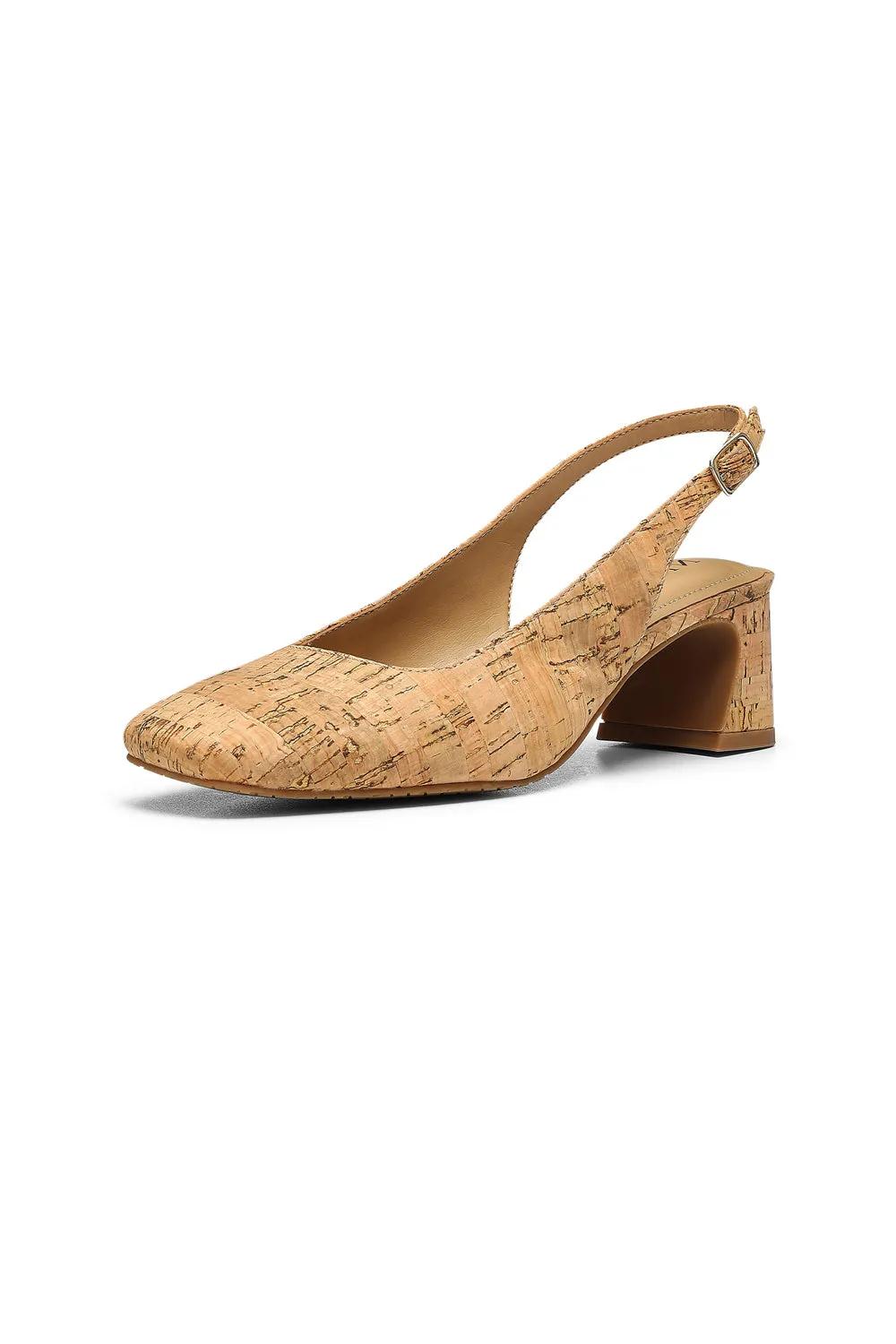 Faelynn Slingback Heels - Natural