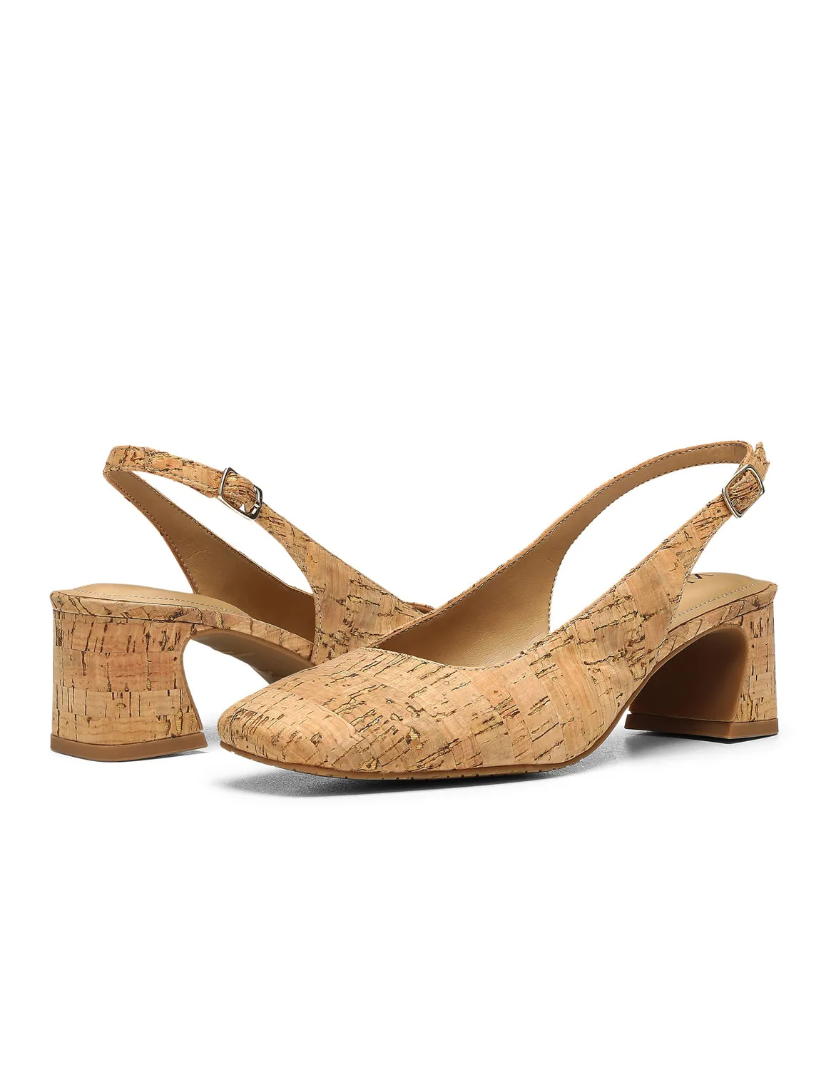 Faelynn Slingback Heels - Natural