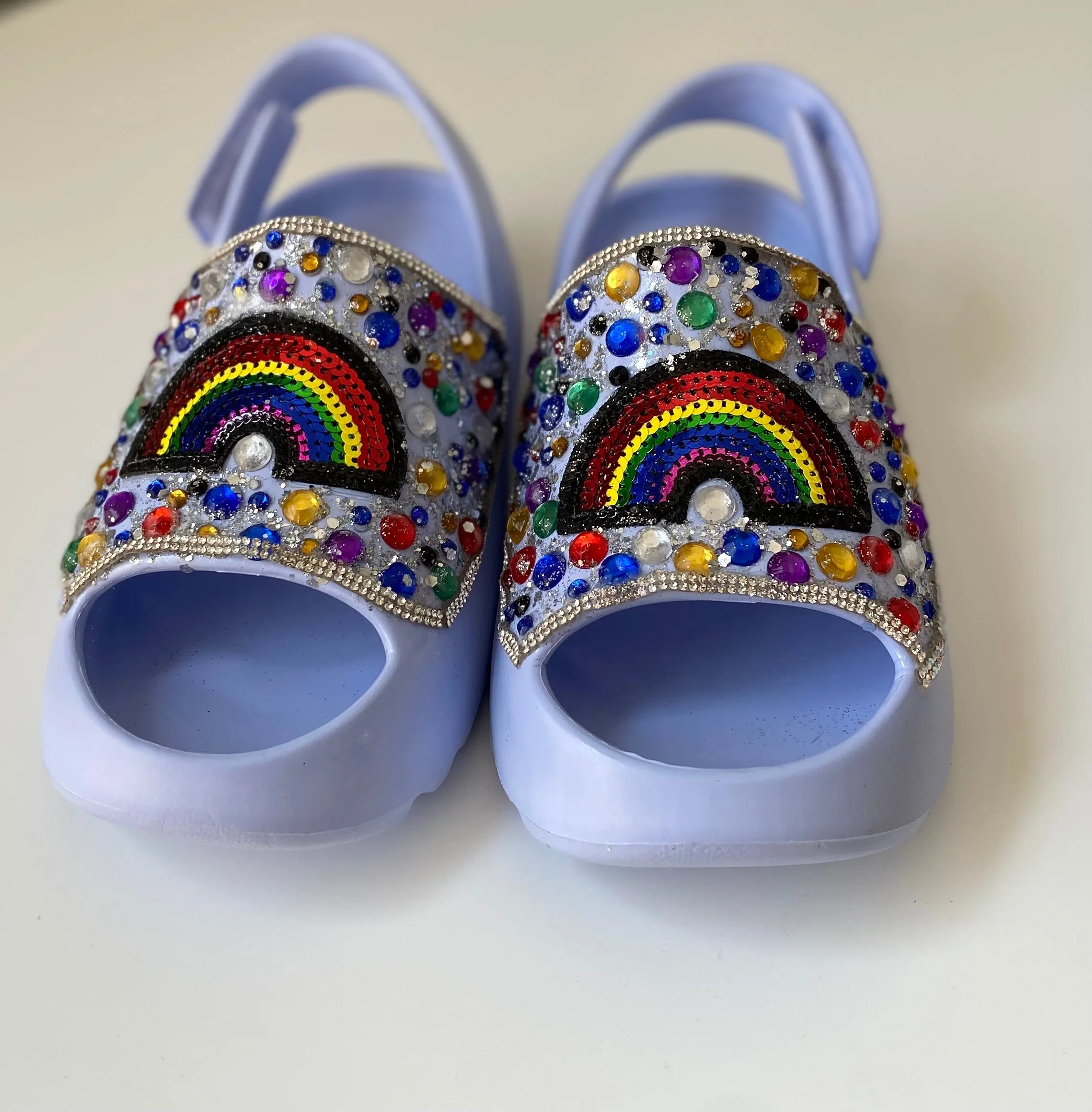 GIRLS EDIBLE RAINBOW BLUE SLIDES