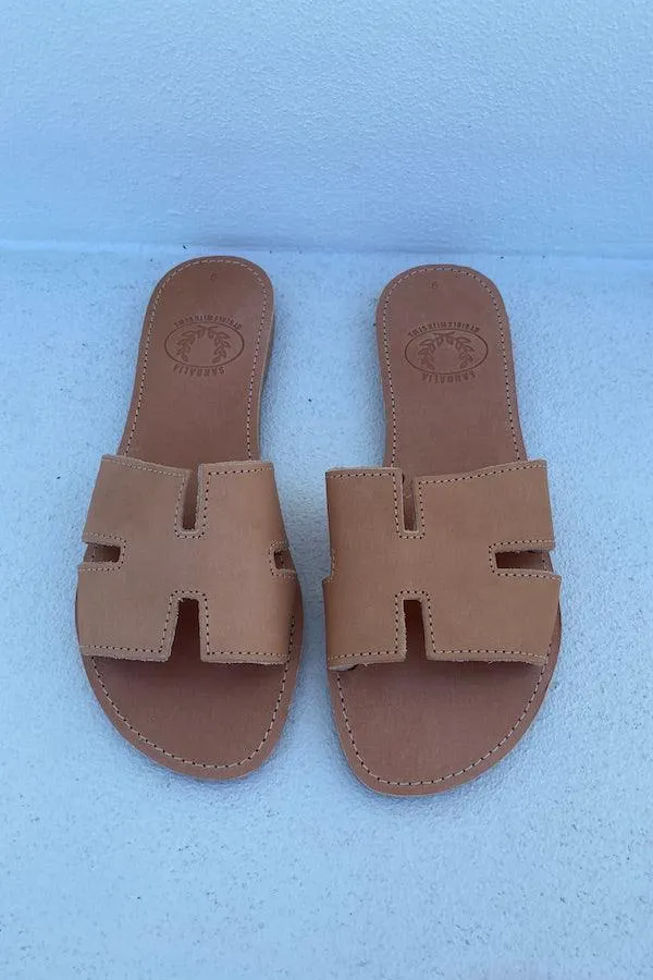 H Sandals Tan