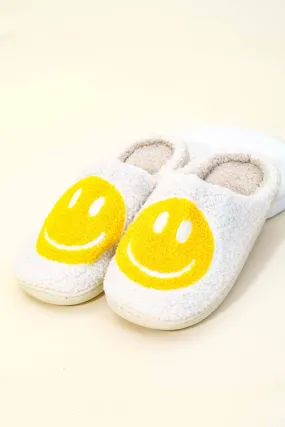 Happy Face Fuzzy Slippers