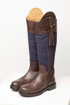 Ladies Leather & Tweed Country Boots - Haworth