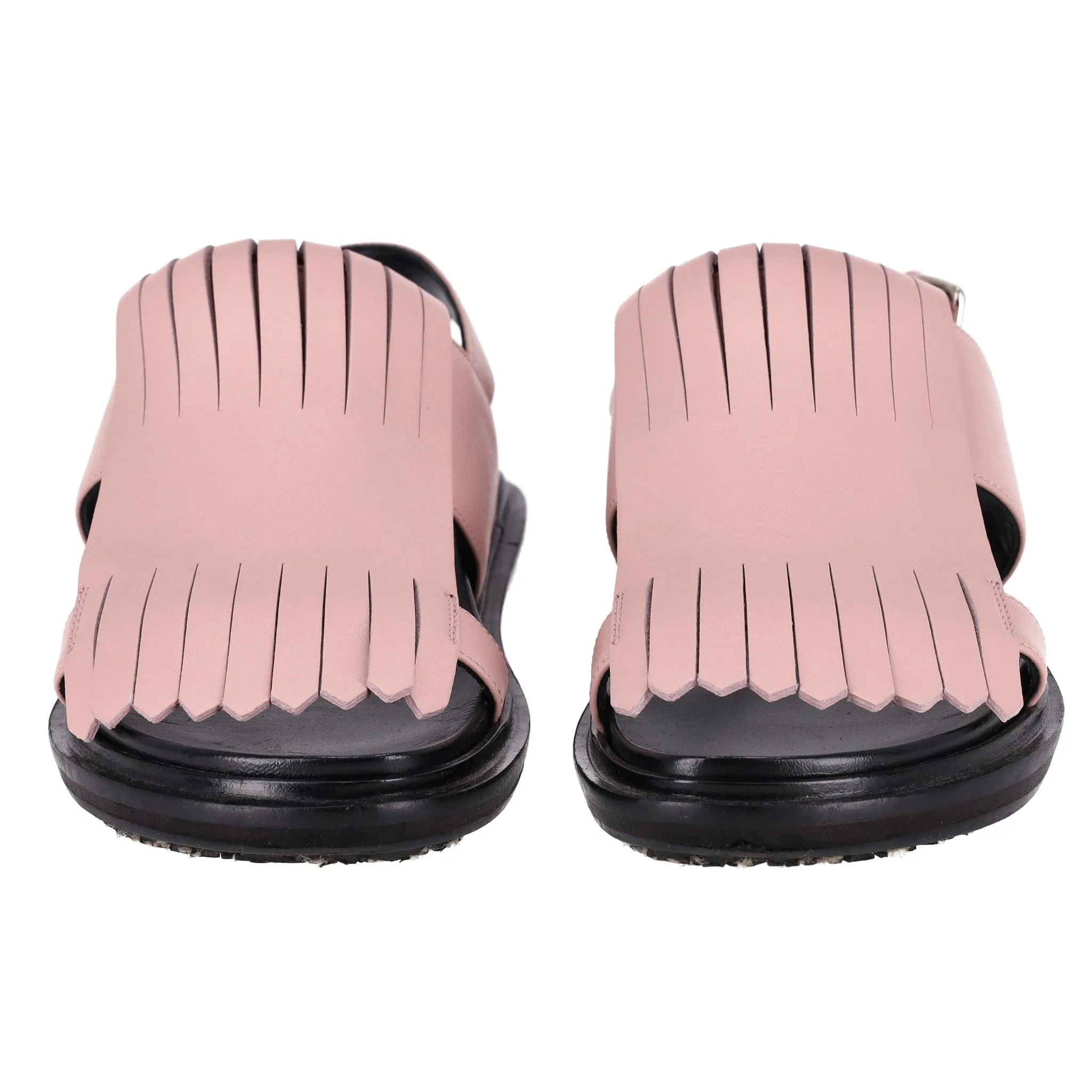 Marni Fringed Leather Sandals. Size 37