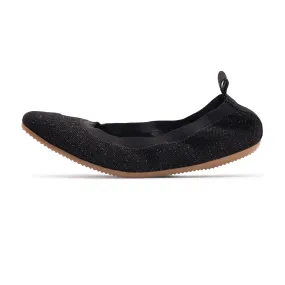 Milagra - Black Silver Glitter Ballet Flat