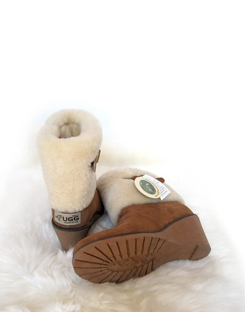 Millers Wedge 8" UGG with buckle and sheepskin foldover