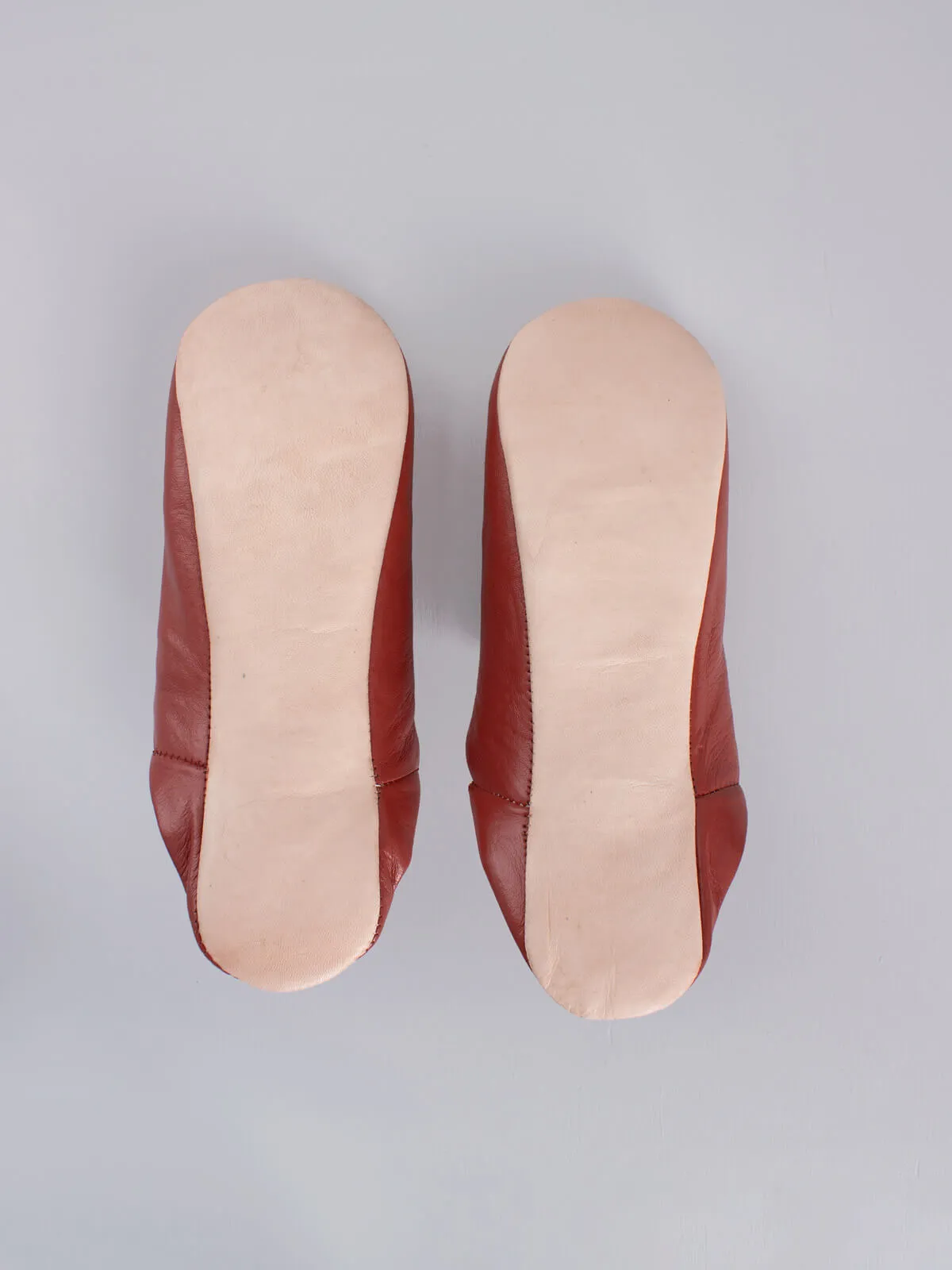 Moroccan Mens Babouche Slippers, Terracotta