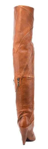 'Niki' Leather Zip Over-The-Knee Boot