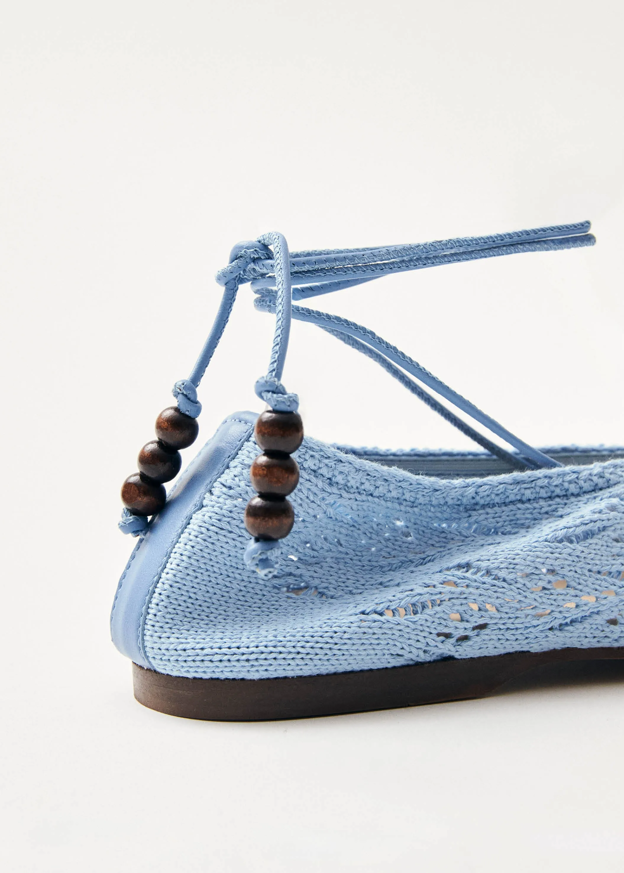 Rosemary Crochet Blue Ballet Flats