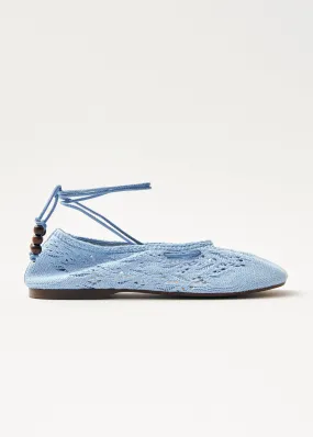 Rosemary Crochet Blue Ballet Flats