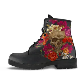 Skull and Flowers - Vegan Boots