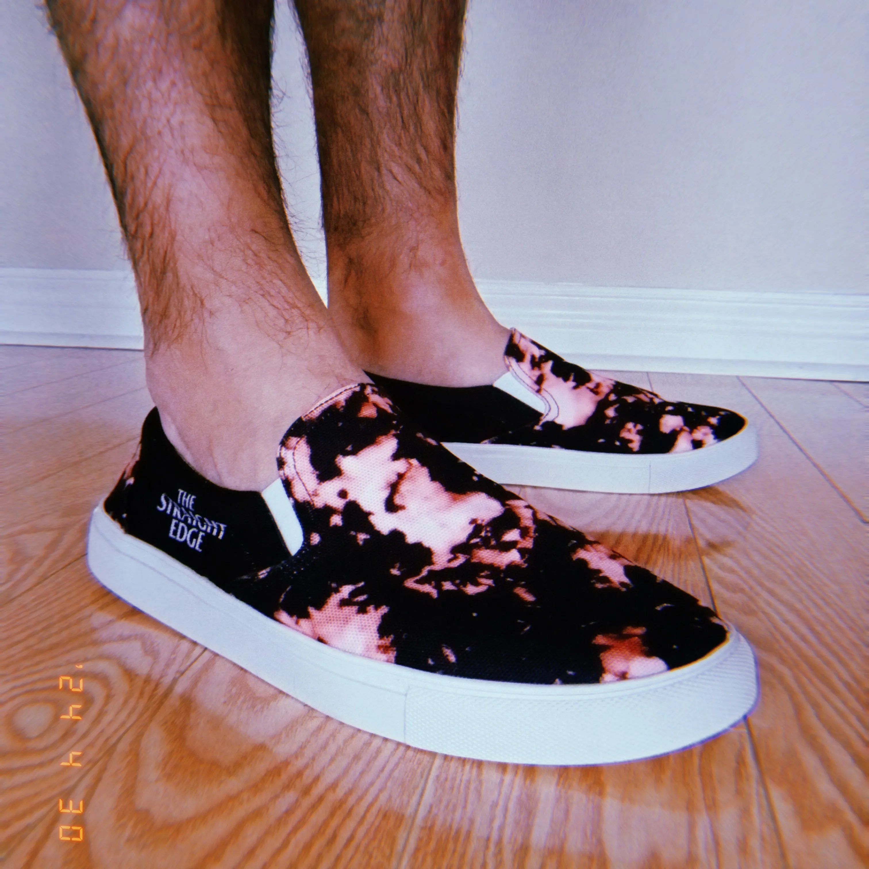 The Straight Edge Bleach Pattern Slip Ons