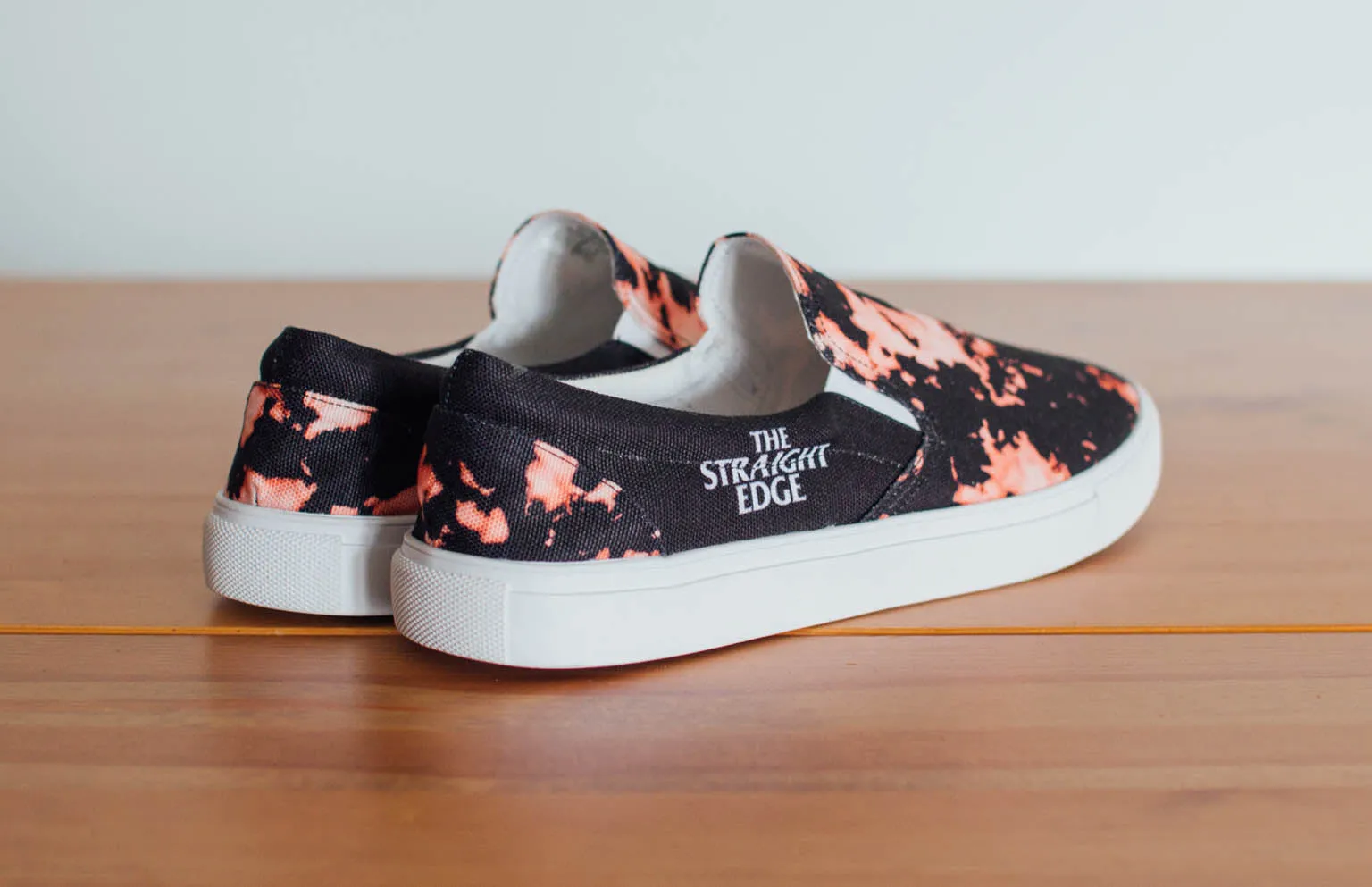 The Straight Edge Bleach Pattern Slip Ons