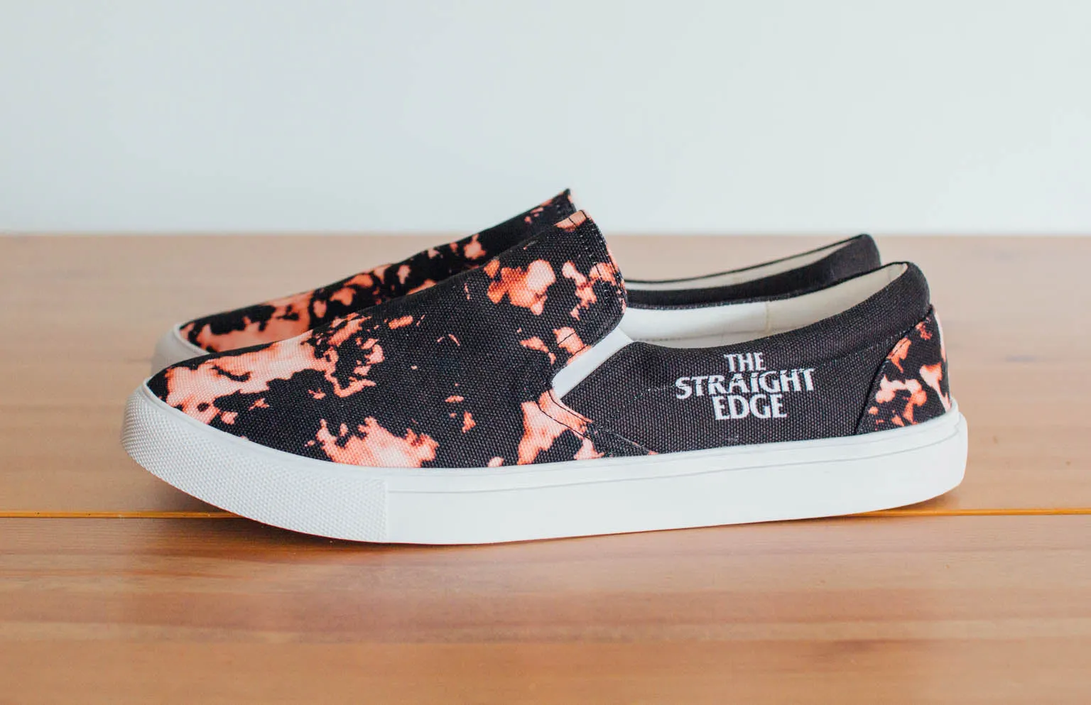 The Straight Edge Bleach Pattern Slip Ons