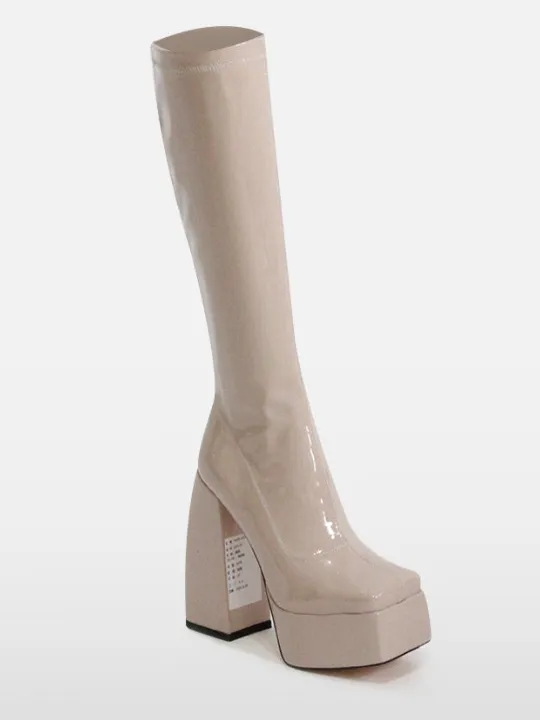 Thick Platform High Heel Knee Boots