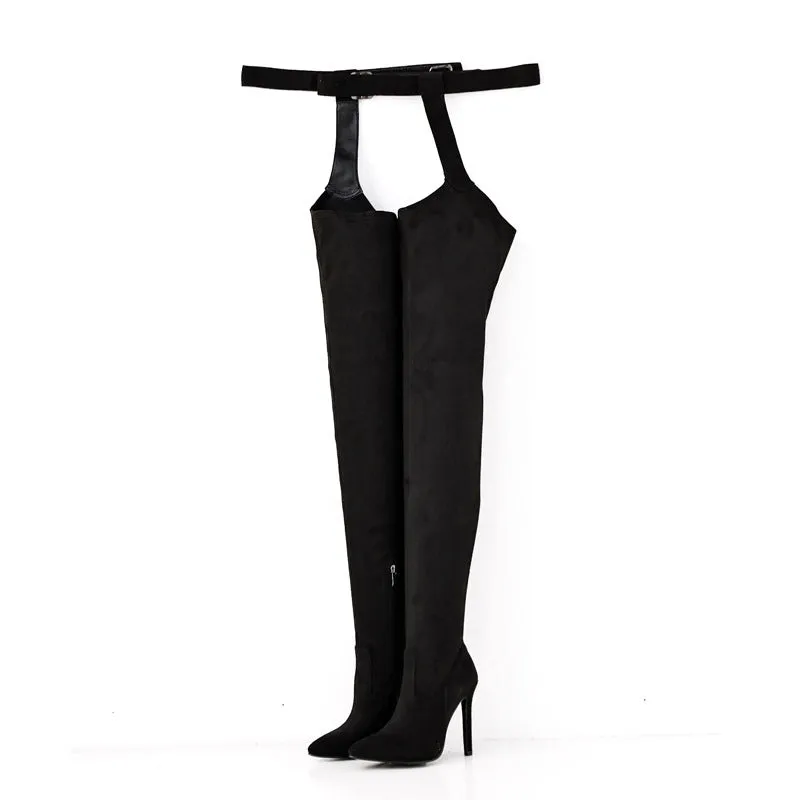 Wholesale women's sexy over the knee leather boots（HH8023）