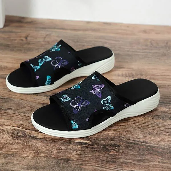 Women's Casual Butterfly Decor Slides 76991524C