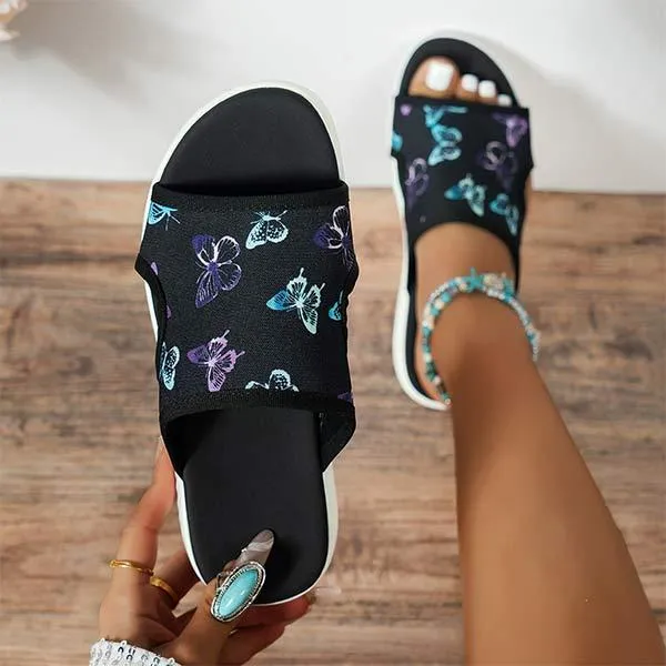 Women's Casual Butterfly Decor Slides 76991524C