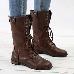 Women's Casual Retro Lace-Up Martin Boots 57516791S